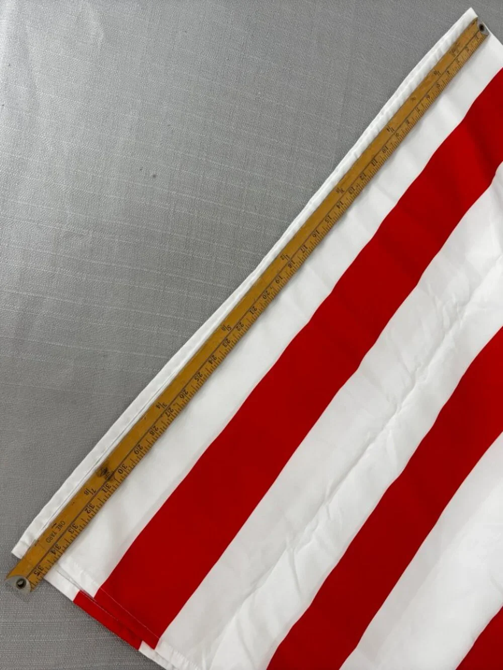 * Room Essentials Red White Horizontal Stripe Shower Curtain EUC